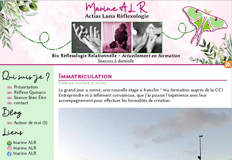 Le site d'une réflexologue